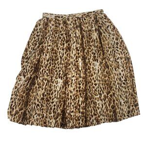 J. Crew Womens Skirt Size 10 Pleated Leopard Midi